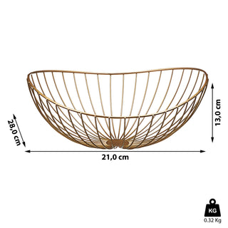 Obstschale "Wave1-7" gold / schwarz Korb Metallkorb Metall Schale Drahtgestell Aufbewahrungskorb