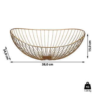 Obstschale "Wave1-7" gold / schwarz Korb Metallkorb Metall Schale Drahtgestell Aufbewahrungskorb