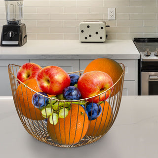 Obstschale "Wave1-7" gold / schwarz Korb Metallkorb Metall Schale Drahtgestell Aufbewahrungskorb