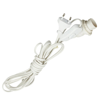 Lampenfassung mit Schalter 4m weiß Kunststoff Eurostecker E14 Sockel Fassung für Glühbirne