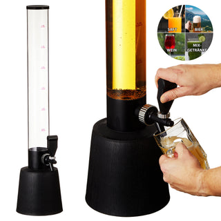 Biersäule mit Zapfhahn Trinksäule Biertower 3,0l Fassungsvermögen skaliert bis 3,0 Liter