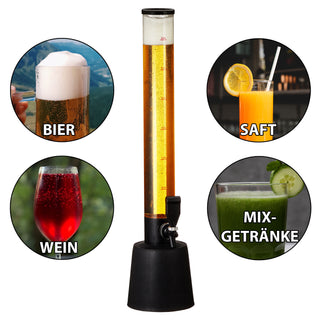 Biersäule mit Zapfhahn Trinksäule Biertower 3,0l Fassungsvermögen skaliert bis 3,0 Liter