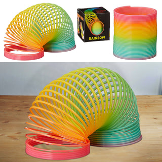 Regenbogen Spirale Ø:7/9cm Kunststoff bunt Treppenläufer Treppenfeder Treppenhüpfer