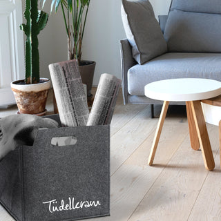 Aufbewahrungsbox aus Filz mit Sprüchen im 4er Set Sortierboxen 28x28 cm