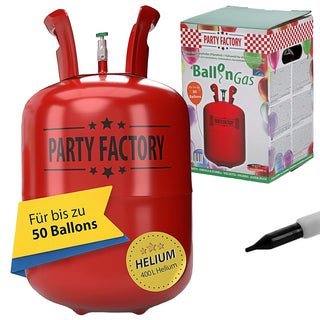 Helium Ballongas für ca. 50 Ballons Luftballons Heliumflasche Folienballons