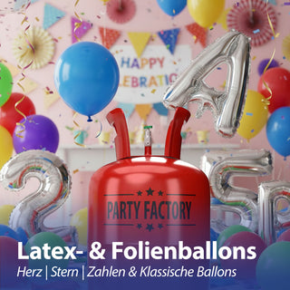 Helium Ballongas für ca. 50 Ballons Luftballons Heliumflasche Folienballons