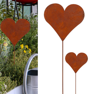 1/3/6/12/36x Gartenstecker Herz im Rost Design 80 cm