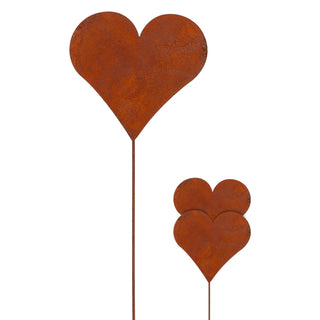 1/3/6/12/36x Gartenstecker Herz im Rost Design 80 cm