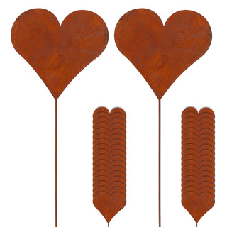 1/3/6/12/36x Gartenstecker Herz im Rost Design 80 cm