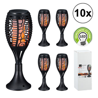 10x LED Fackel, real. Flammenflackern, 33cm,