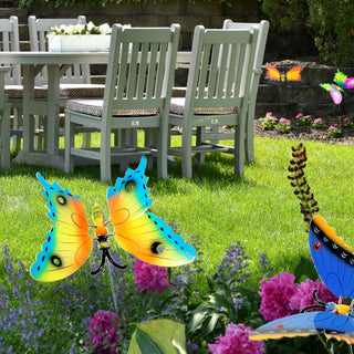 4x Gartenstecker Schmetterling H60 cm Dekostecker Gartendekoration