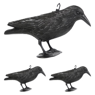 3er Set Taubenschreck Krähe zum Stecken, Stellen oder Hängen