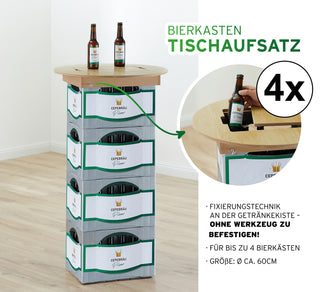 1x / 4x Bierkasten Tischaufsatz Ø60cm