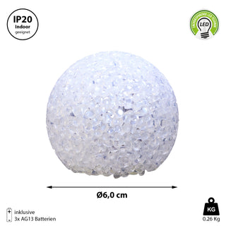 1/6/12x LED Deko Kugel "Soft", 6cm, Lampe, Deko, Gartendeko, Licht