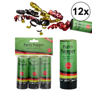 12er Set Party-Popper Deutschland 10cm im 3er Set