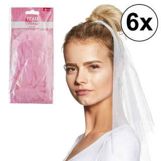 6er Set Junggesellinenabschied  Schleier 80cm