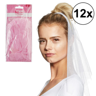 12er Set Junggesellinenabschied  Schleier 80cm