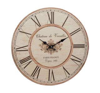 XL Wanduhr Nostalgie, Holz, Ø45cm (hell)