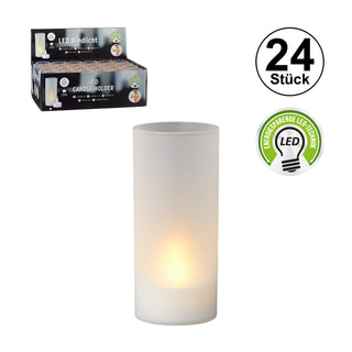 12/24x LED Windlicht weiß ca. H10cm Deko Kerze Timer Garten Wohnzimmer