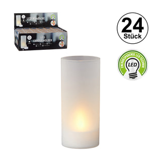 12/24x LED Windlicht weiß ca. H10cm Deko Kerze Timer Garten Wohnzimmer