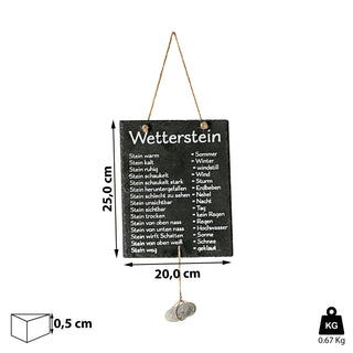 Wetterstation "Stein" auf Schiefertafel Wettertafel Schild Tafel beschriftet 20 x 25 cm