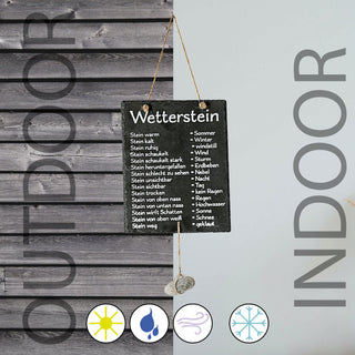 Wetterstation "Stein" auf Schiefertafel Wettertafel Schild Tafel beschriftet 20 x 25 cm