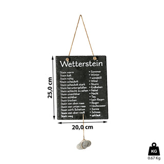 Wetterstation "Stein" auf Schiefertafel Wettertafel Schild Tafel beschriftet 20 x 25 cm