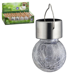 1x/24x LED Solarleuchte "Crackle" ca. Ø6x13cm inkl. Akku warmweiß Solarlampe