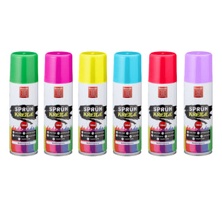 6/24x Kreidespray Sprühkreide Markierungsspray 6 verschiedene Farben wasserlöslich