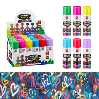 6/24x Kreidespray Sprühkreide Markierungsspray 6 verschiedene Farben wasserlöslich