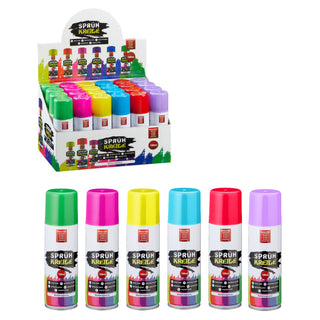 6/24x Kreidespray Sprühkreide Markierungsspray 6 verschiedene Farben wasserlöslich