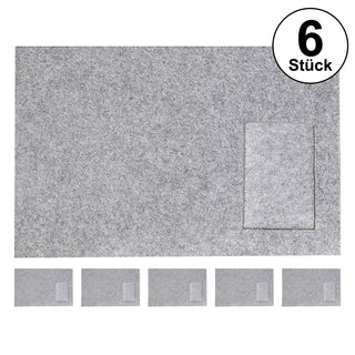 6x Tischset aus Filz mit Bestecktasche "Klassik" 45x30cm Farbwahl