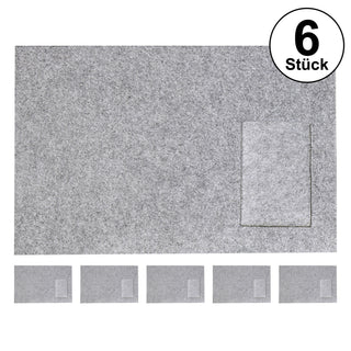 6x Tischset aus Filz mit Bestecktasche "Klassik" 45x30cm Farbwahl
