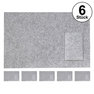 6x Tischset aus Filz mit Bestecktasche "Klassik" 45x30cm Farbwahl