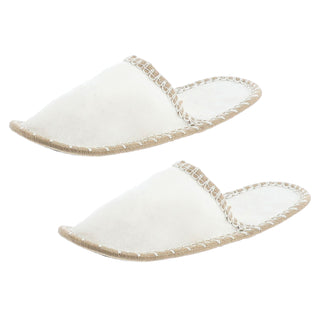 1x Gäste-Pantoffel-Set, "Welcome" 4 Paar in verschiedenen Größen Filz Hausschuhe Gästehaus