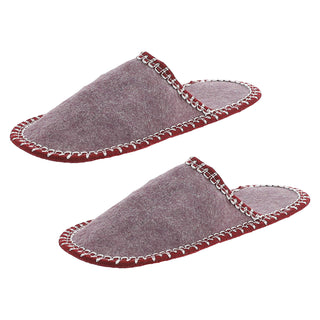 1x Gäste-Pantoffel-Set, "Welcome" 4 Paar in verschiedenen Größen Filz Hausschuhe Gästehaus