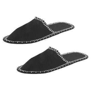 1x Gäste-Pantoffel-Set, "Welcome" 4 Paar in verschiedenen Größen Filz Hausschuhe Gästehaus