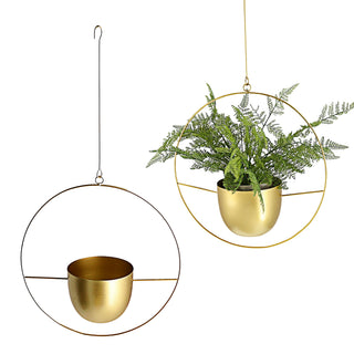 Pflanztopf Blumentopf Gold/Hellgrau Rund/Rechteckig Blumenampel zum Hängen mit Haken