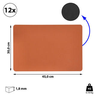 Platzmatte "Change" 12er Set Tischset aus PVC zum Wenden 45 x 30 cm Farbwahl
