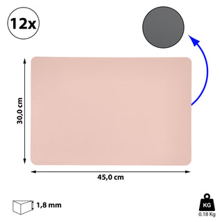 Platzmatte "Change" 12er Set Tischset aus PVC zum Wenden 45 x 30 cm Farbwahl