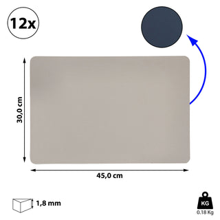 Platzmatte "Change" 12er Set Tischset aus PVC zum Wenden 45 x 30 cm Farbwahl