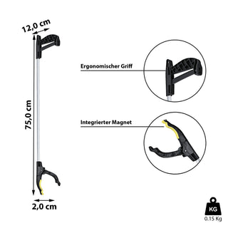 Greifarm mit Magnet 75cm Greifzange Greifer Greifhilfe Aluminium Werkzeug