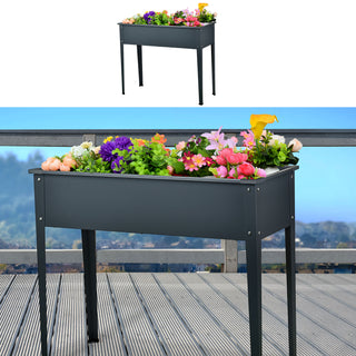 Hochbeet Pflanztisch pulverbeschichtet Stahl 100x80x30 cm anthrazit mit Ablauföffnung