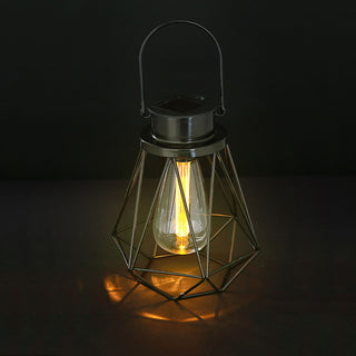 LED Solarlaterne Nostalgielampe Gitterdesign Metall Kunststoff Gartenleuchte Solarpanel Dekoleuchte