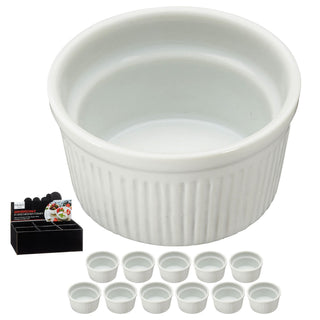Servierschale rund 12er Set weiß 6,4x3,5x6,4cm New Bone China Schale Schüssel Auflaufform Tischgeschirr Snackschale