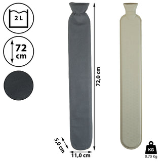 Schlauchwärmflasche 73cm Wärmflasche Bettflasche Thermophor Füllmenge 2 Liter Schulter Nacken