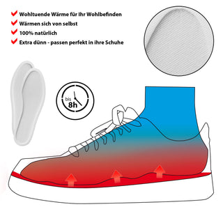 8/24er Set Wärmepad Fußwärmer Thermopad Sohlenwärmer Einlegesohlen 1 Paar 3 verschiedene Größen