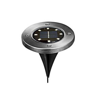 1/8/16/24x Wegleuchte Solar Erdspieß Gartenleuchte Bodenlicht 8 LEDs Ø12cm Edelstahl