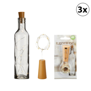 LED Flaschenlicht mit Korken 8 LEDs warmweiß ca. L75cm Batteriebetrieben Deko