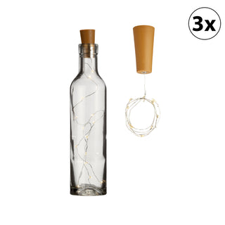 LED Flaschenlicht mit Korken 8 LEDs warmweiß ca. L75cm Batteriebetrieben Deko